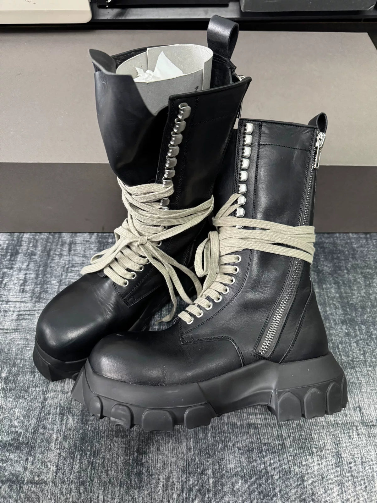 Rick Owens Octopus Lace-Up Military Boots