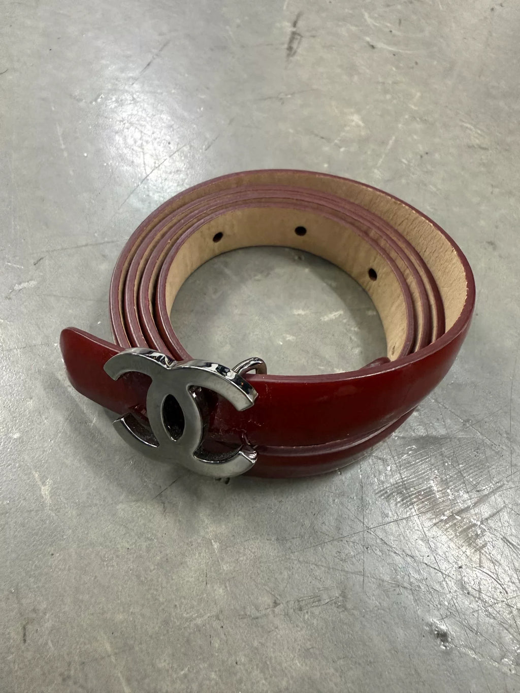 Chanel Red Cowhide Double C Jewelry Series Belt