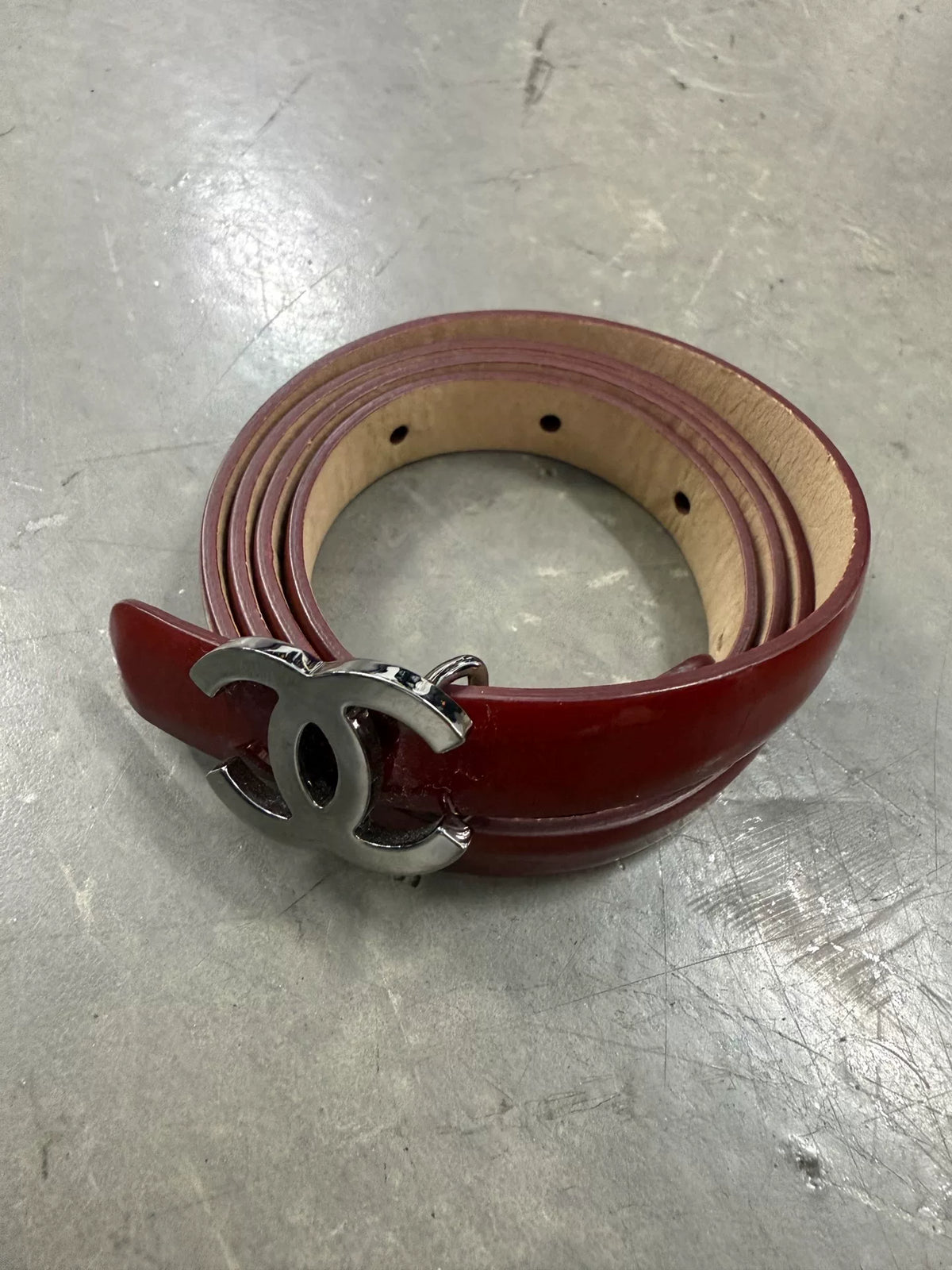 Chanel Red Cowhide Double C Jewelry Series Belt