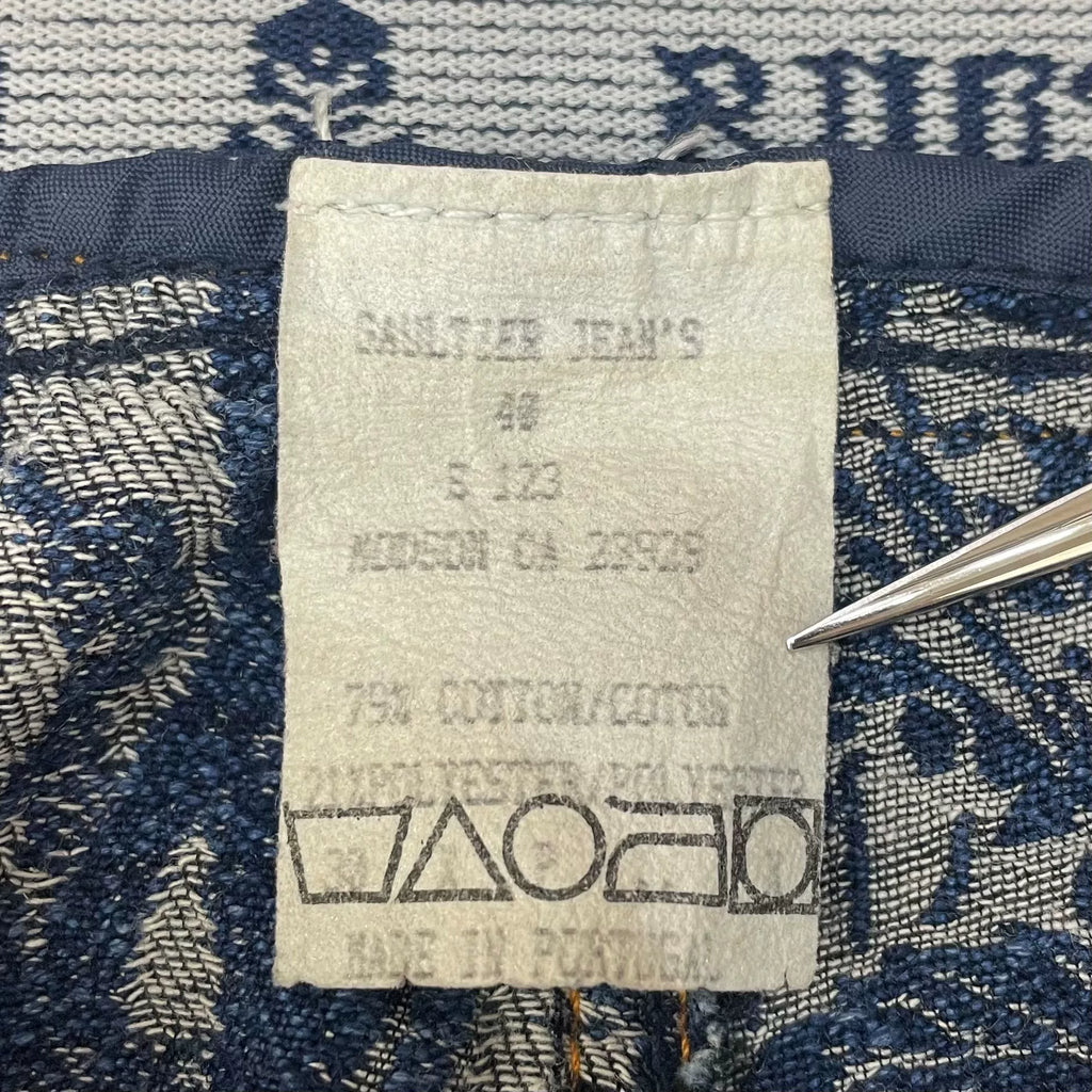 1994 Fall/Winter Jean Paul Gaultier Dragon Slayer Warrior Tribal Tattoo Jacquard Jeans