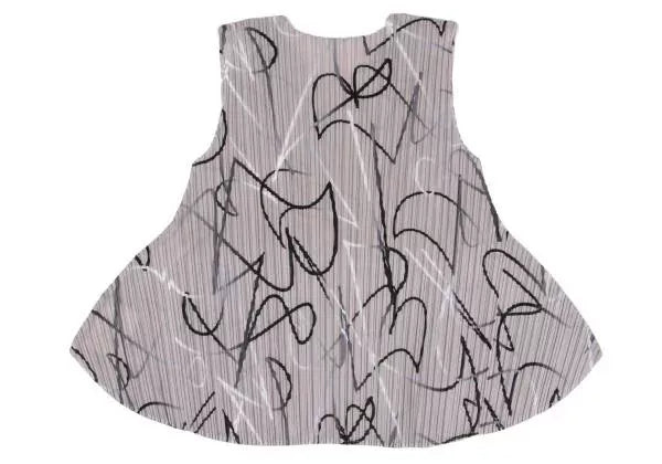 Issey Miyake Vintage Grey Patterned Pleated Top