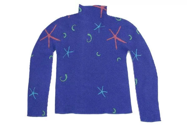 Issey Miyake Vintage Blue Starfish Pleated Top