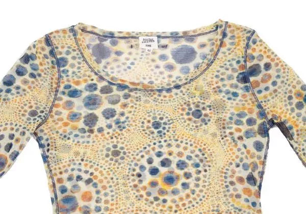 Jean Paul Gaultier Vintage Yellow Floral Mesh Top