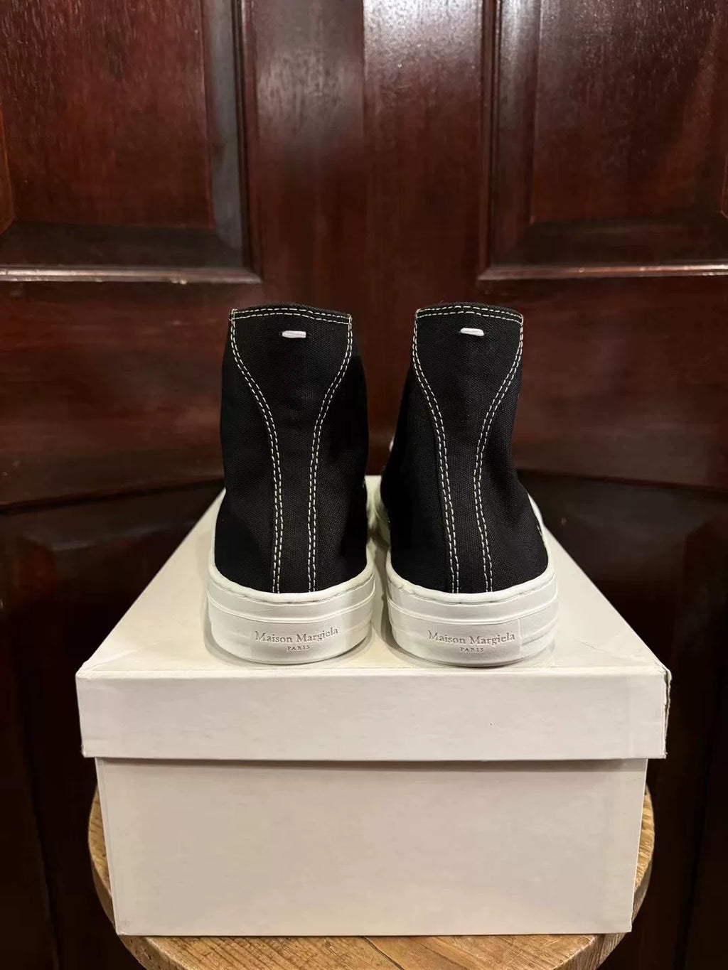 Maison Margiela Black Stereotype High-Top Canvas Sneakers