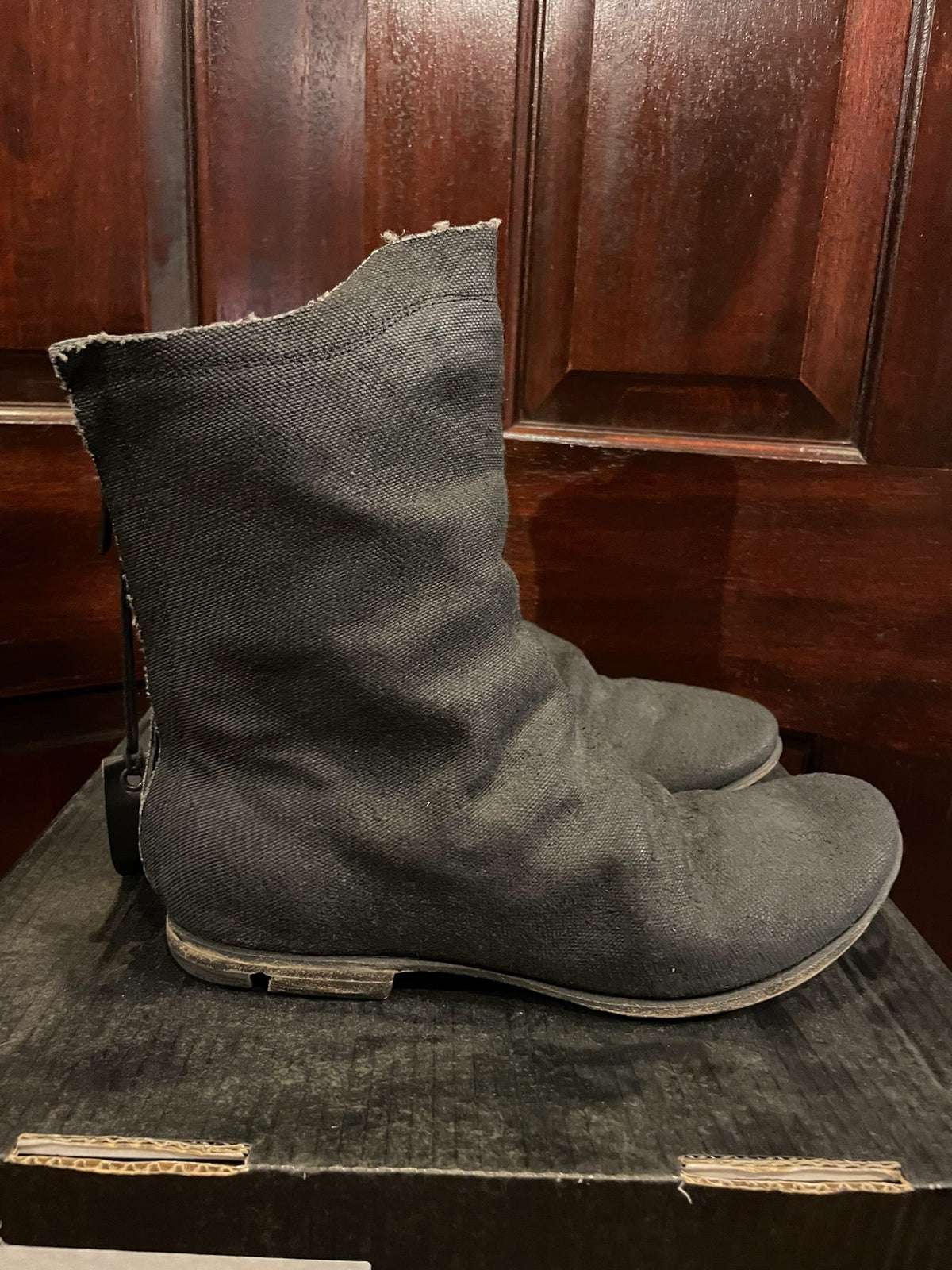 Layer-0 1.0H20B Sail Back Zip Black Royal Sailcloth Boots