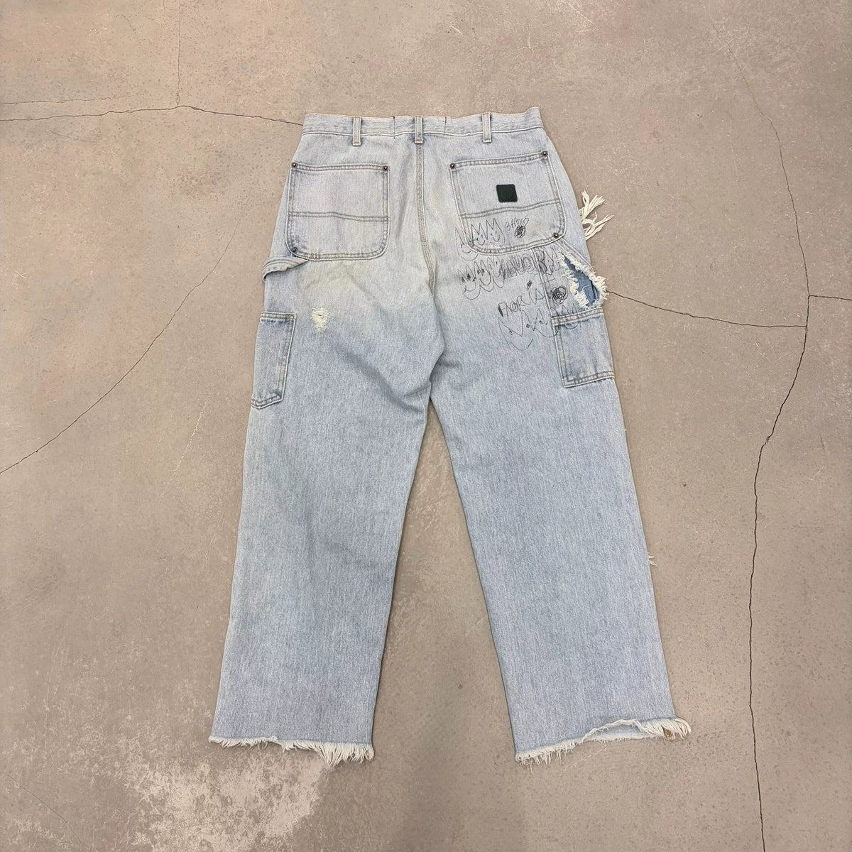 Paly SS26 Hollywood Distressed Rivet Double-Knee Work Pants