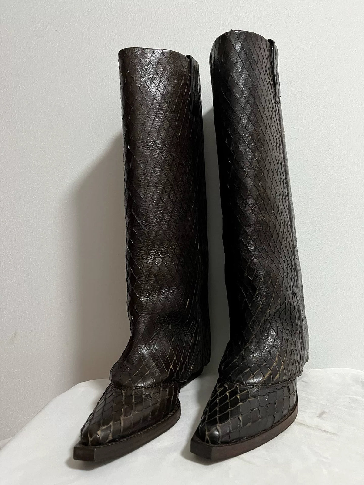 Givenchy snake skin tall boots