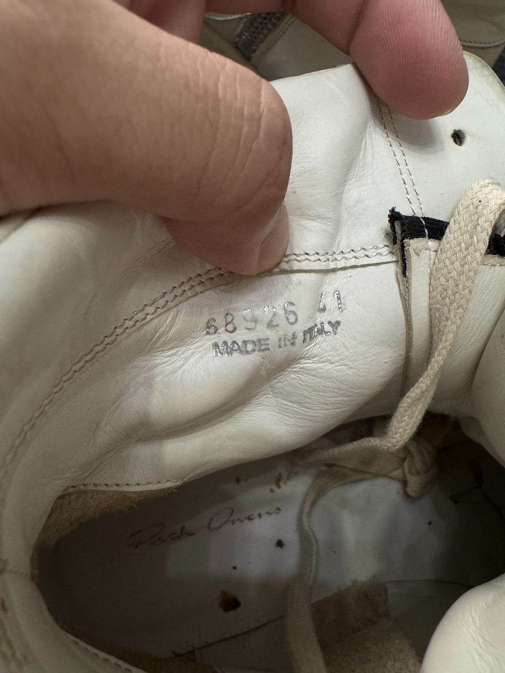 Rick Owens White Inverted-Triangle Sneakers