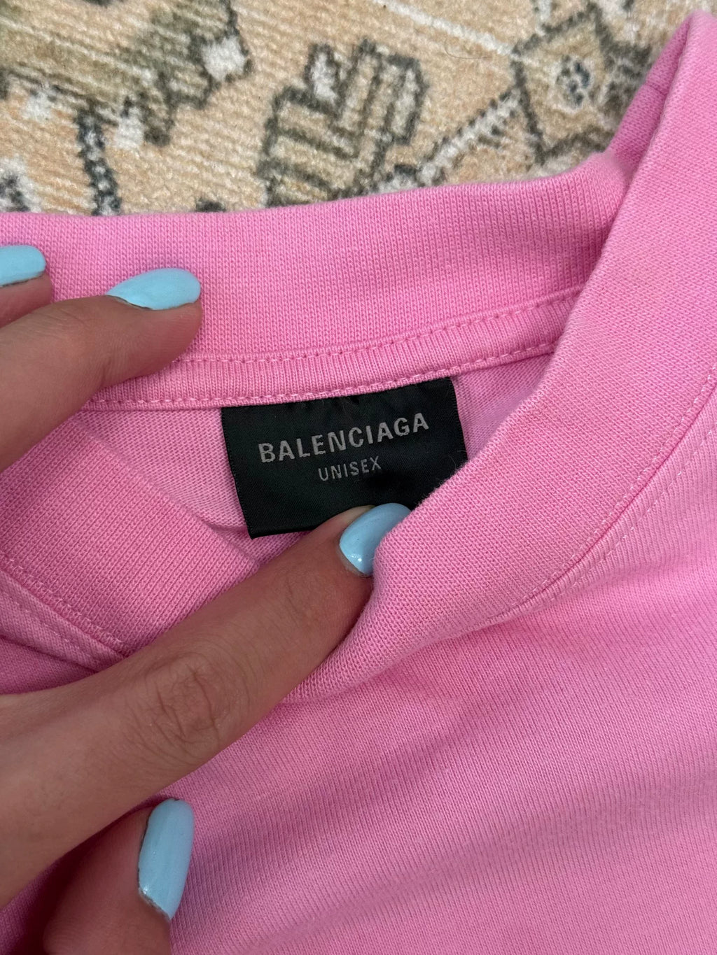 Balenciaga Paris Pink Disaster Flame Print Short-Sleeve T-Shirt