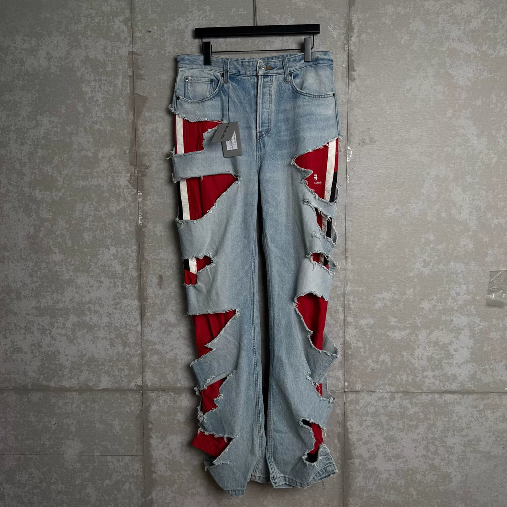 Balenciaga Tomorrow World Show Double-Layer Distressed Jeans