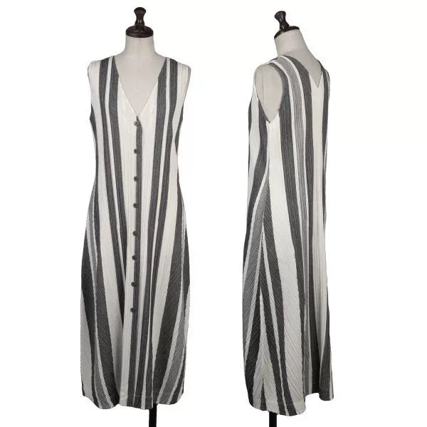 Issey Miyake Vintage Black Striped Pleated Vest