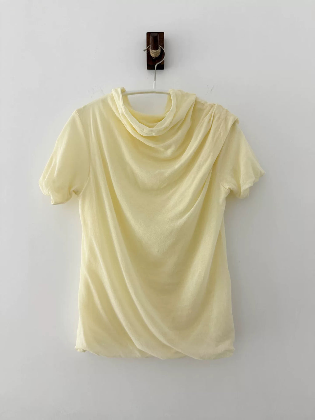 Yohji Yamamoto Pale Yellow Pleated Top - Devines