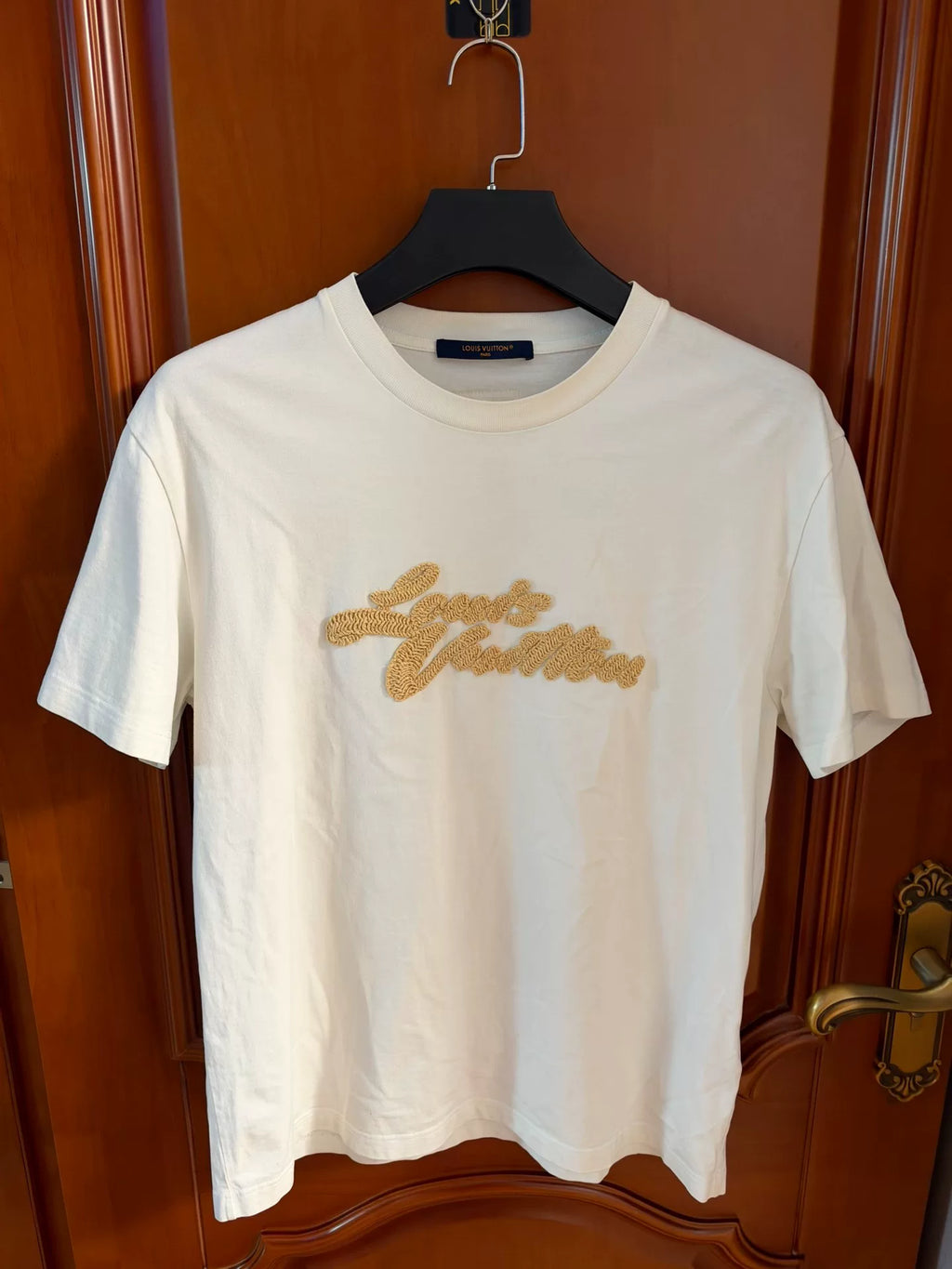 Louis Vuitton Raffia Woven White Short Sleeve T-Shirt