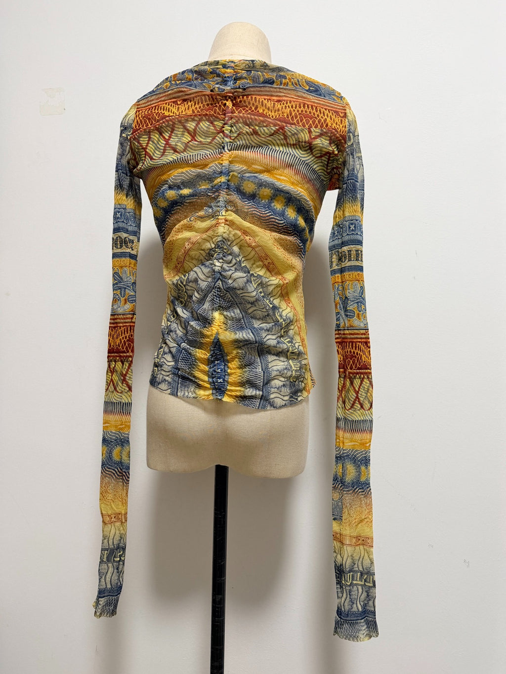 Jean Paul Gaultier Printed Top Mesh Top
