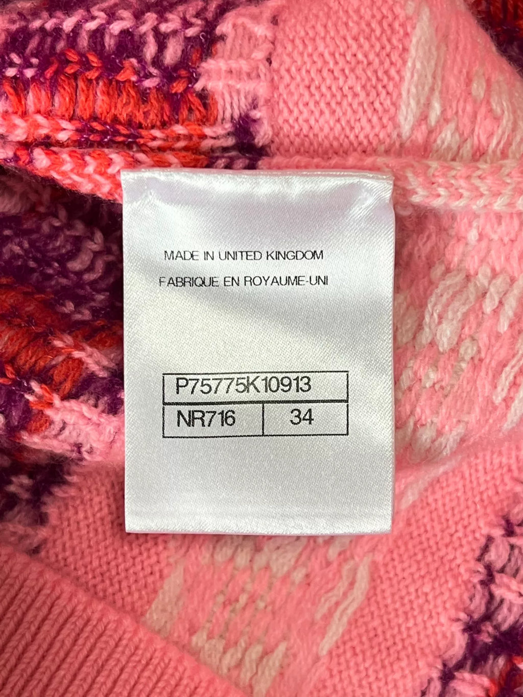 Chanel Crew Neck Long Sleeve Slim Top Pink Knit Sweater