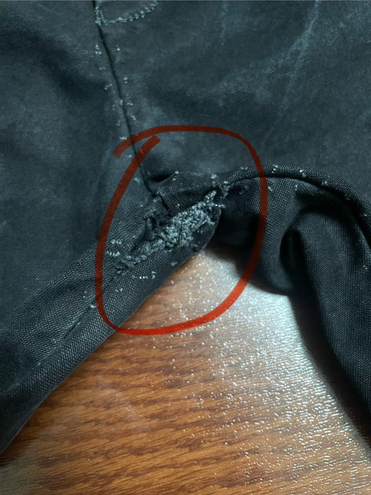layer-0 Black Canvas 5p Distressed Cotton Trousers