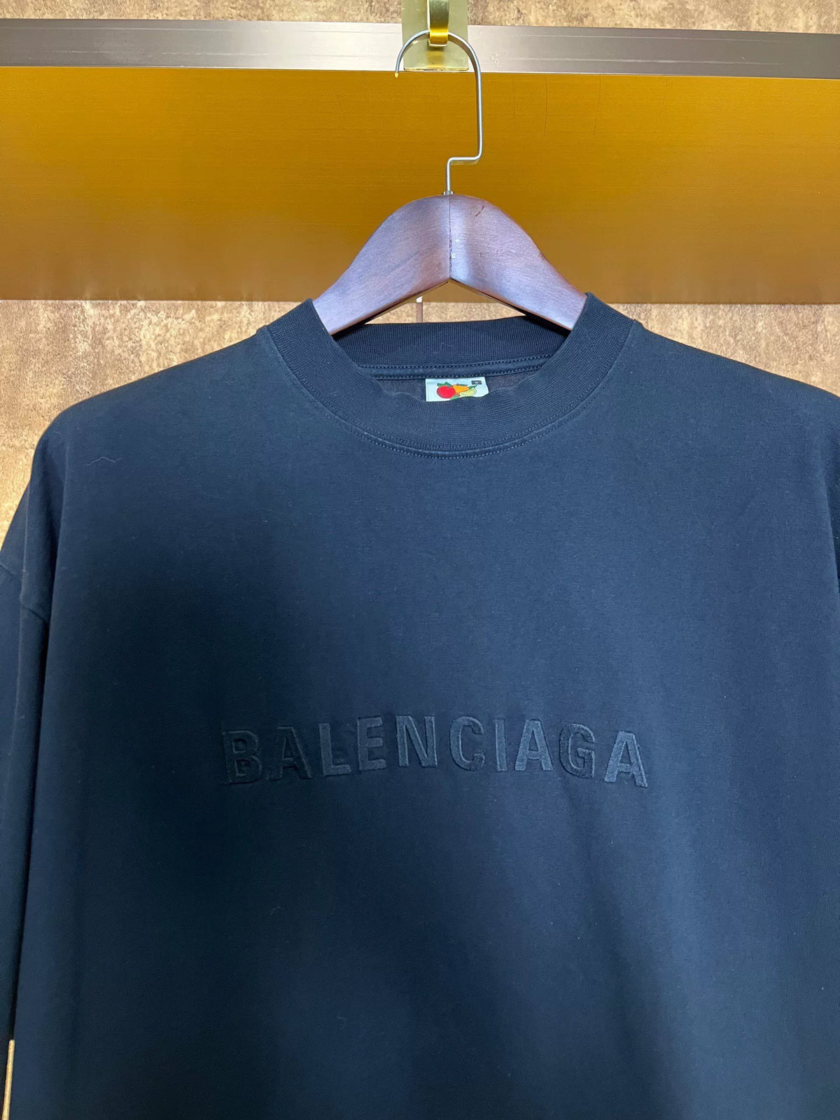 Balenciaga Black Logo Short Sleeve Top
