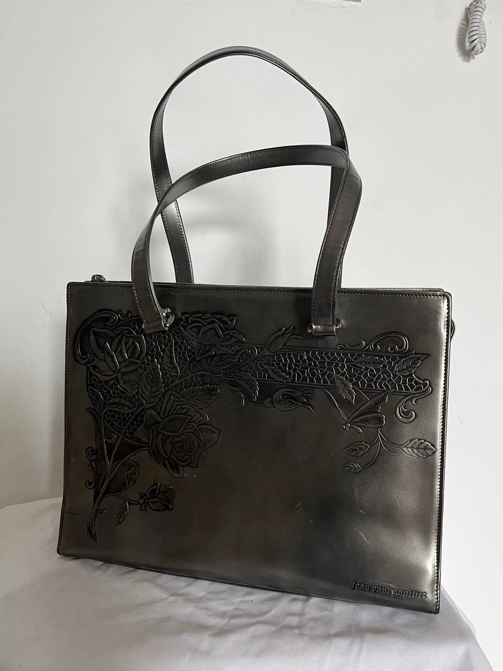 Jean Paul Gaultier Gun Flower Rose Silver Handbag