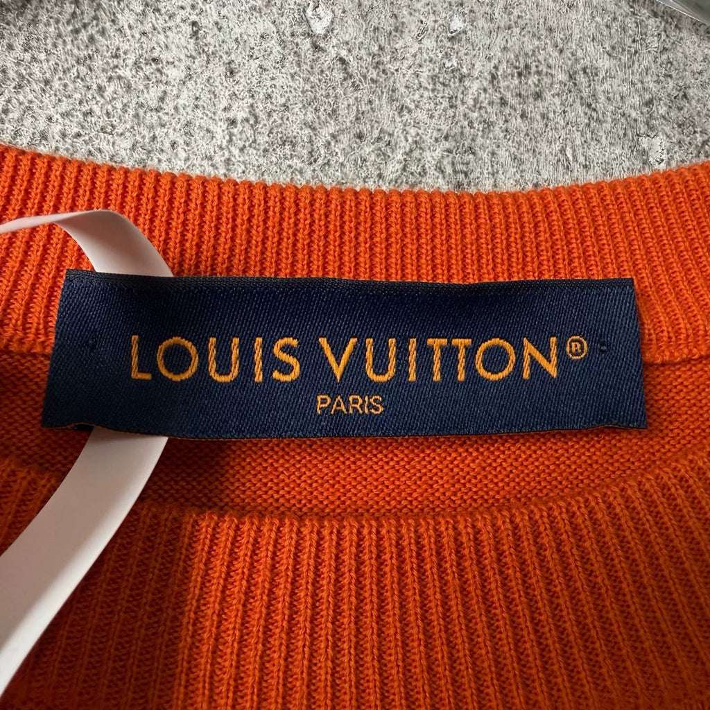 Louis Vuitton Palm Tree Letter Knit Short-Sleeve