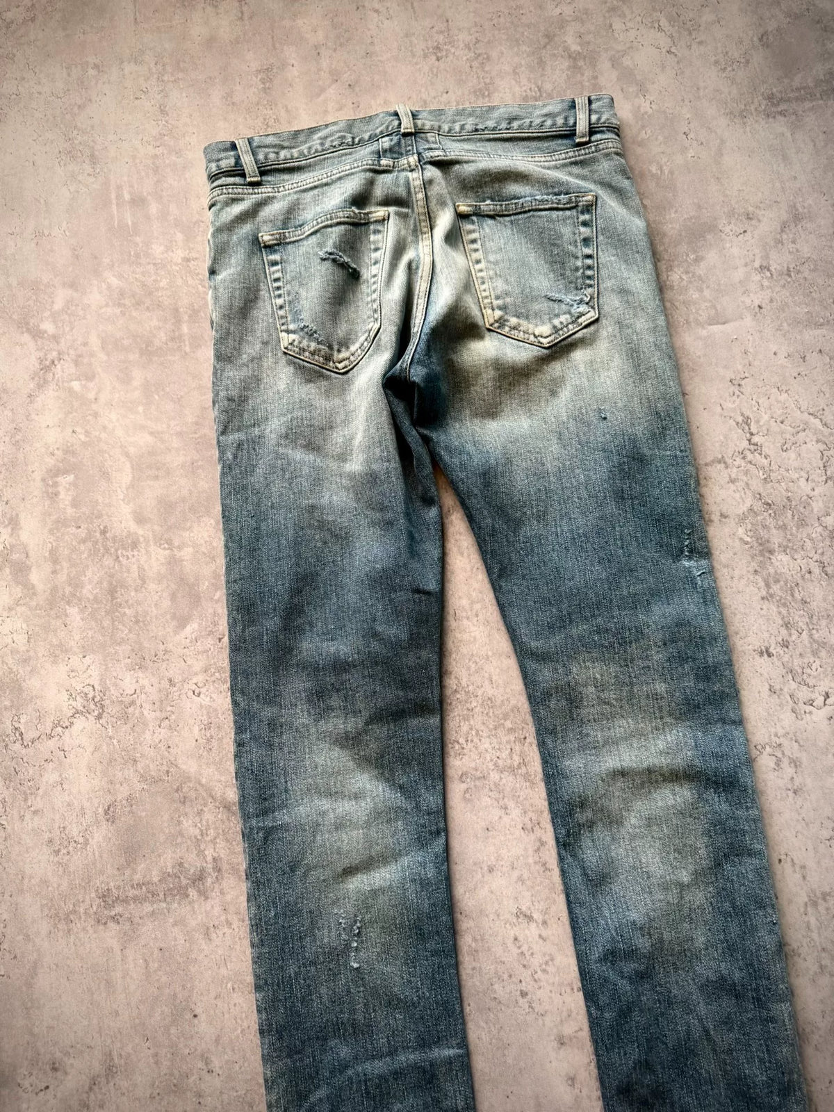 Saint Laurent Paris 16SS D02 Light Blue Distressed Denim Jeans by Hedi Slimane
