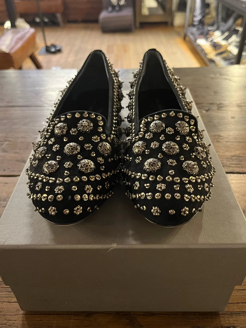 Alexander McQueen FW15 Rose Studded Loafers