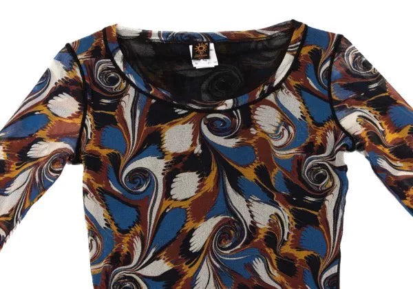 Jean Paul Gaultier Vintage Dark Floral Mesh Top