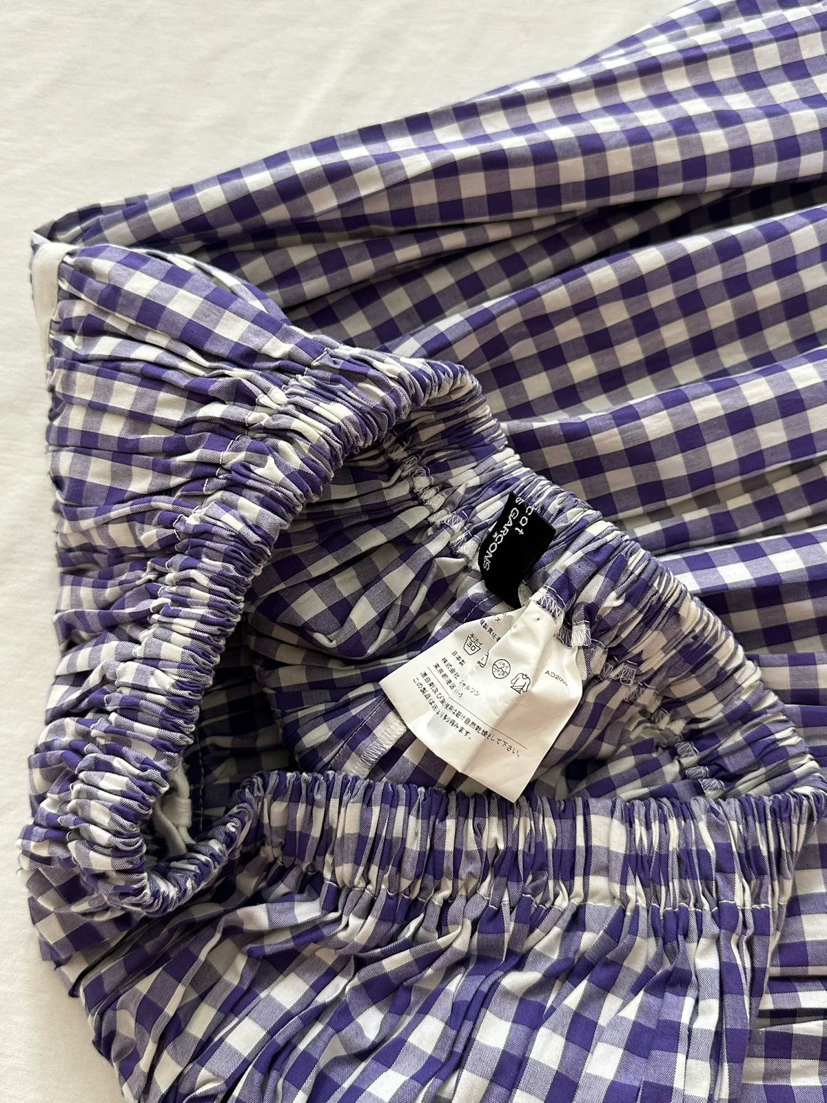 Comme Des Garcons Rei Kawakubo Tricot line check patchwork skirt