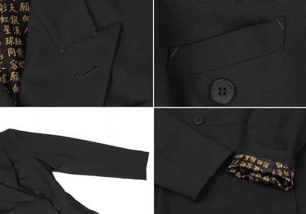Jean Paul Gaultier Vintage Black Text Double-Breasted Coat