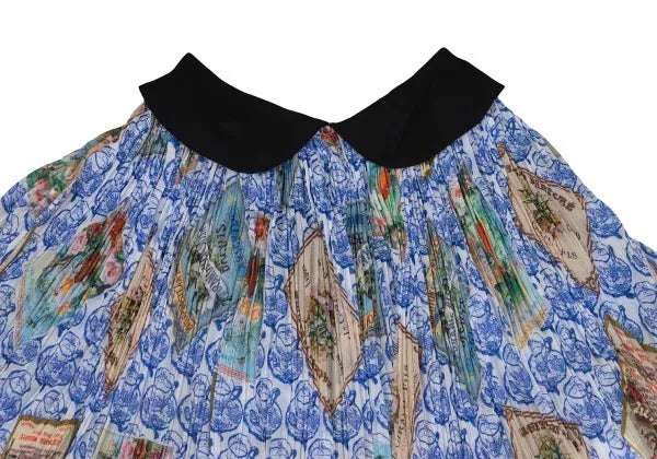 COMME des GARCONS Vintage Blue Floral Crew Neck Top