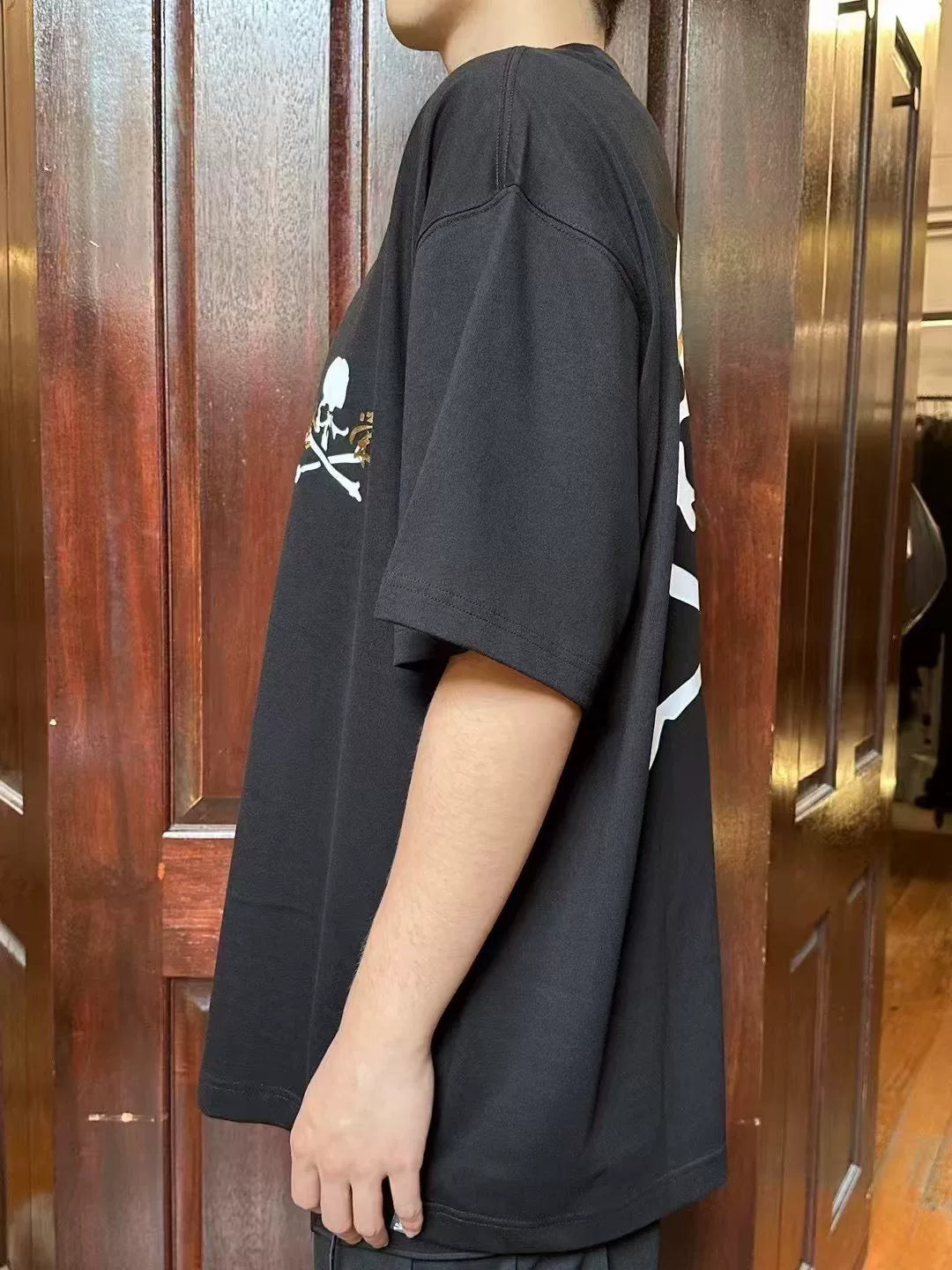 mastermind Japan SS25 Black Prosperity Gold Foil Print Suvin Cotton T-Shirt