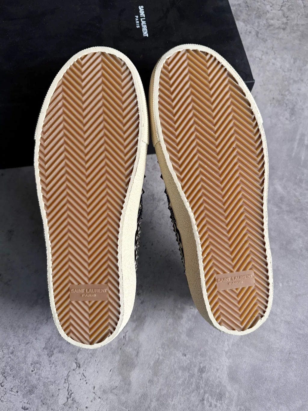 Saint Laurent Paris 15SS Black Studded Canvas Low-Top Sneakers by Hedi Slimane