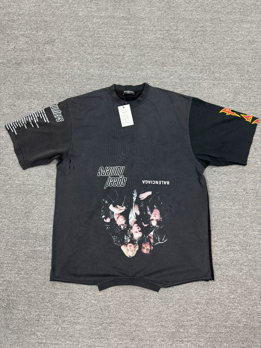 Balenciaga Logo Letter Speed Hunter Print Inverted Short-Sleeve T-shirt