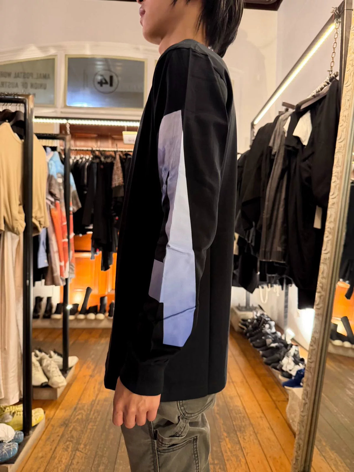 HBA Hood By Air FW15 Black Seven Wonders Long Sleeve Cotton Tee