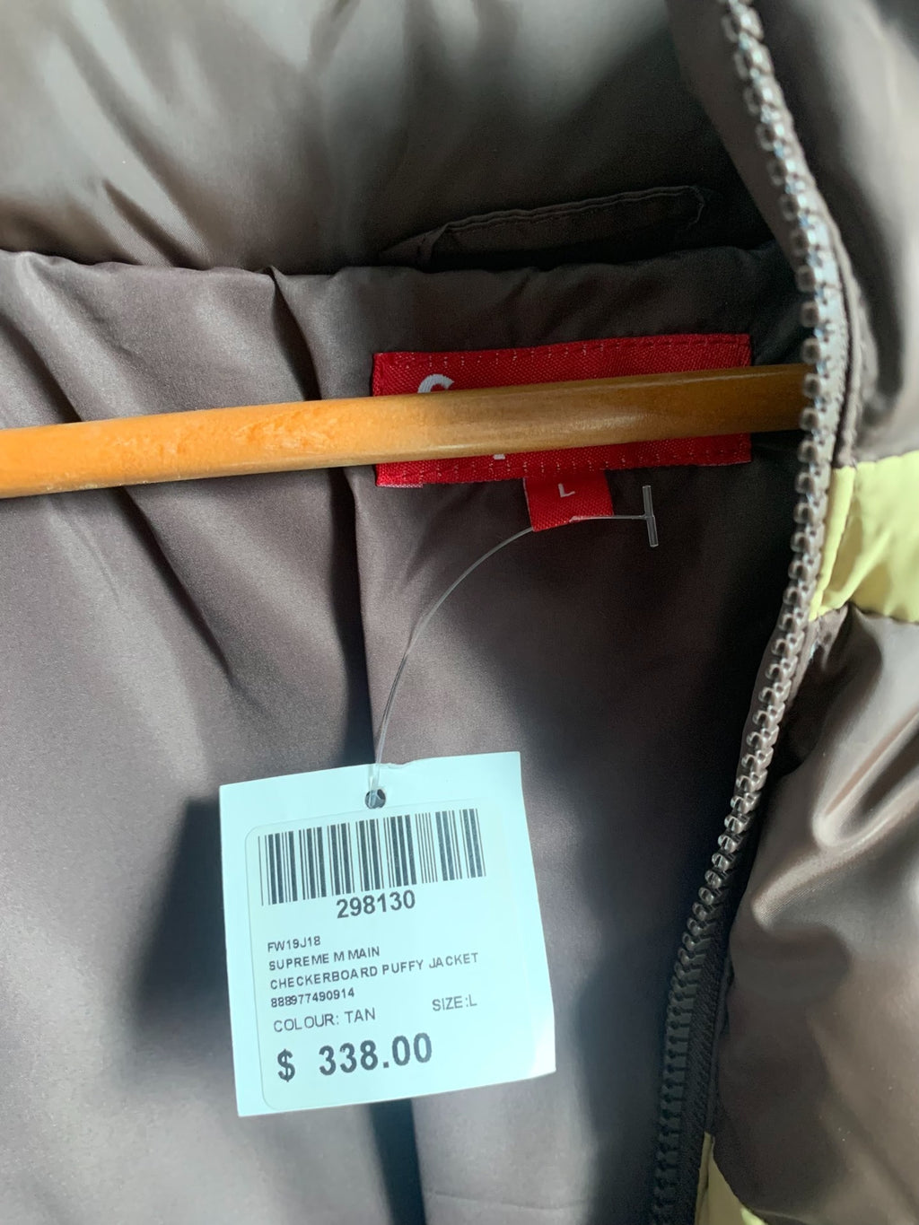 Supreme FW19 Checkerboard Puffy Down Jacket