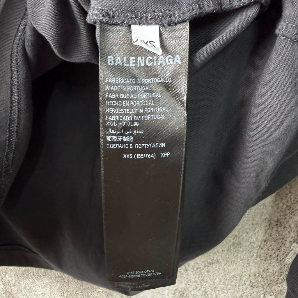 Balenciaga Distressed Printed Logo Layered Long Sleeve Top
