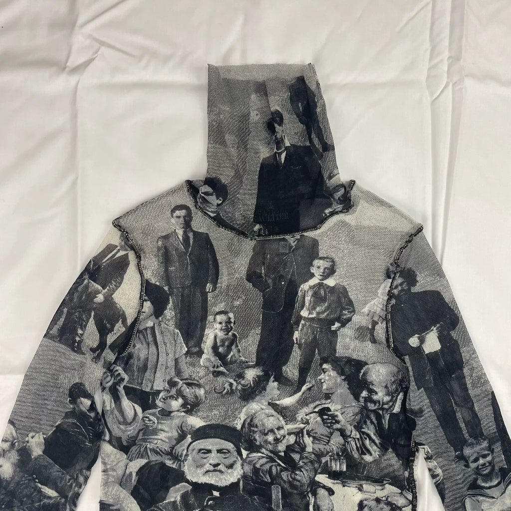 2003 Fall/Winter Jean Paul Gaultier Punk Girl Portrait Mesh T-Shirt