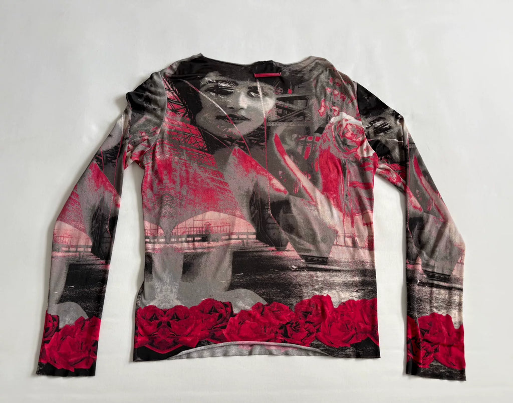 Jean Paul Gaultier Vintage Portrait Print Top