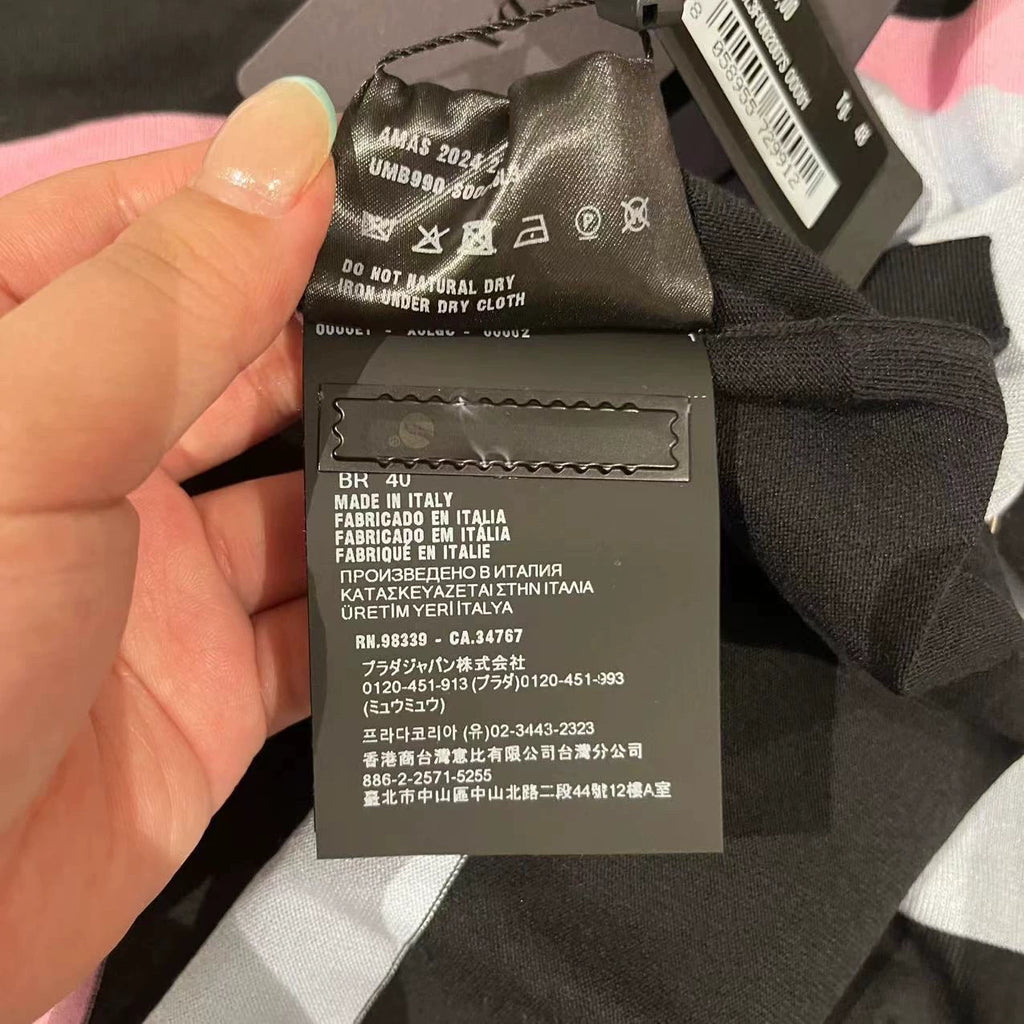 Prada Multi-Color Striped Long-Sleeve Polo Shirt