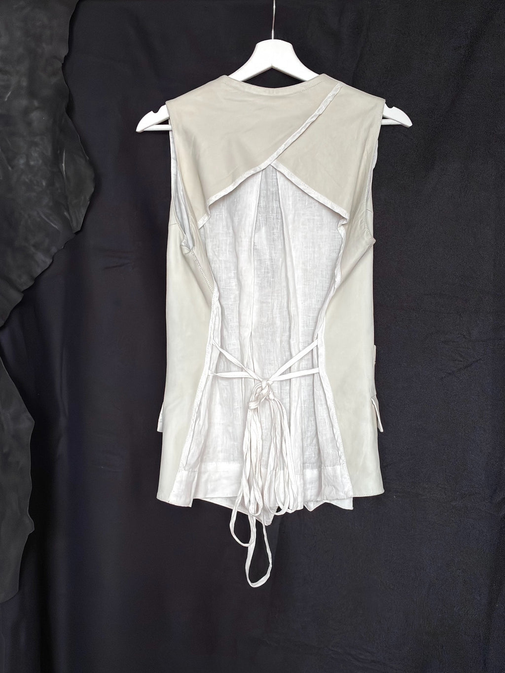 Isaac Sellam Sheepskin White Lace-Up Vest