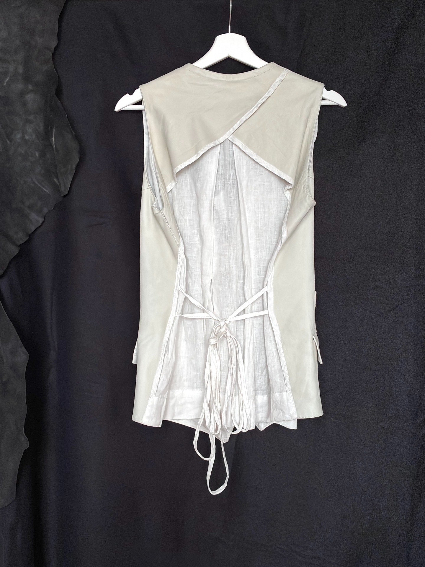 Isaac Sellam Sheepskin White Lace-Up Vest