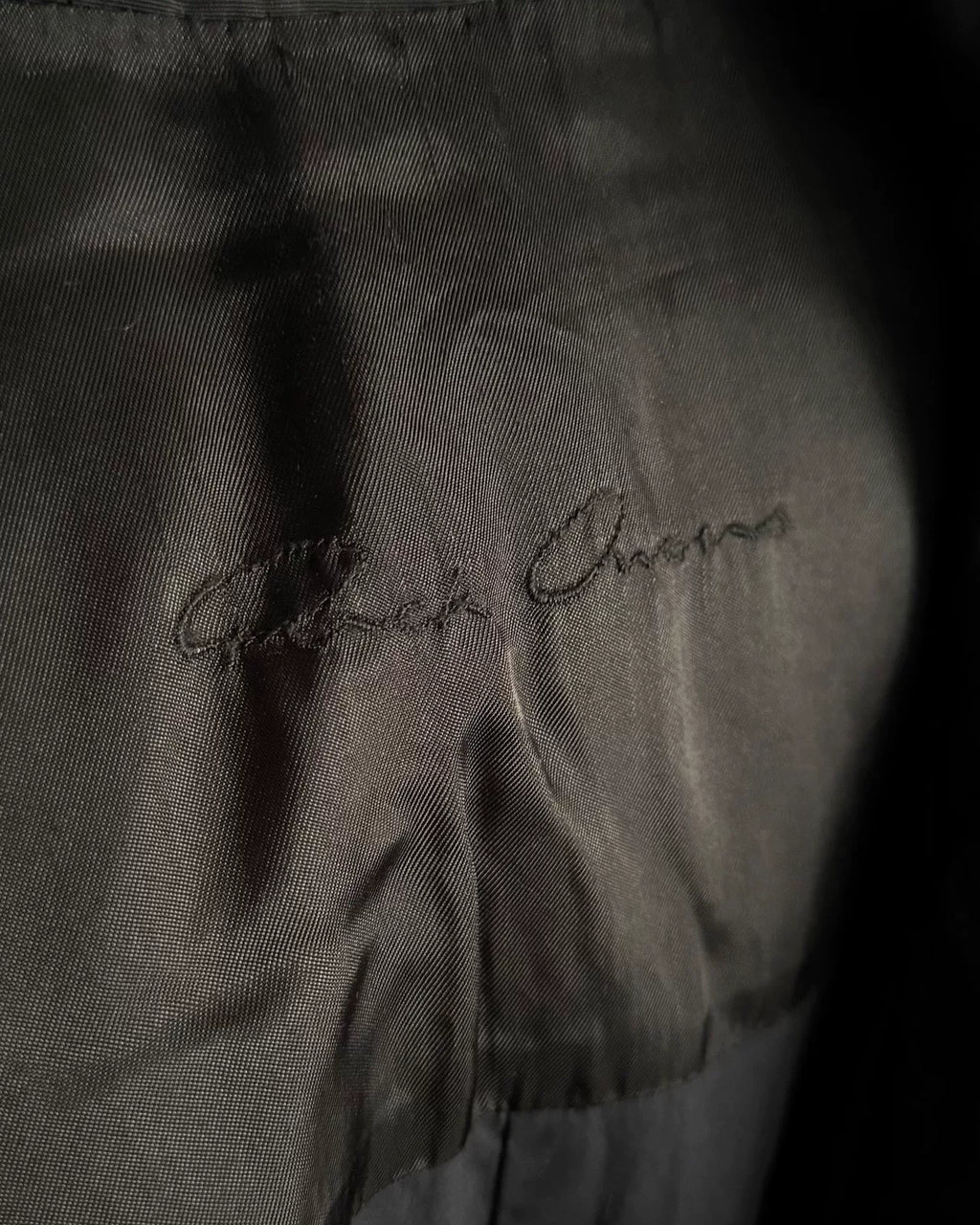 Rick Owens AW14 Diagonal Zip-Up Turtleneck Coat