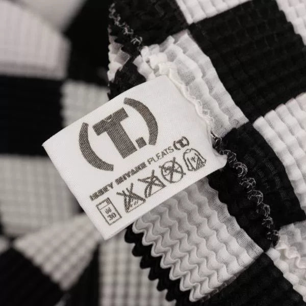 Issey Miyake Vintage Black & White Plaid Pleated Top
