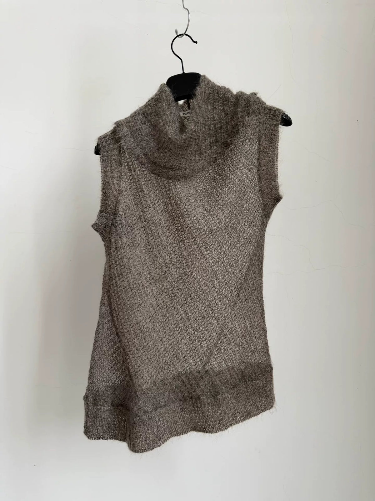 Issey Miyake Plantation line mock neck sleeveless knit vest