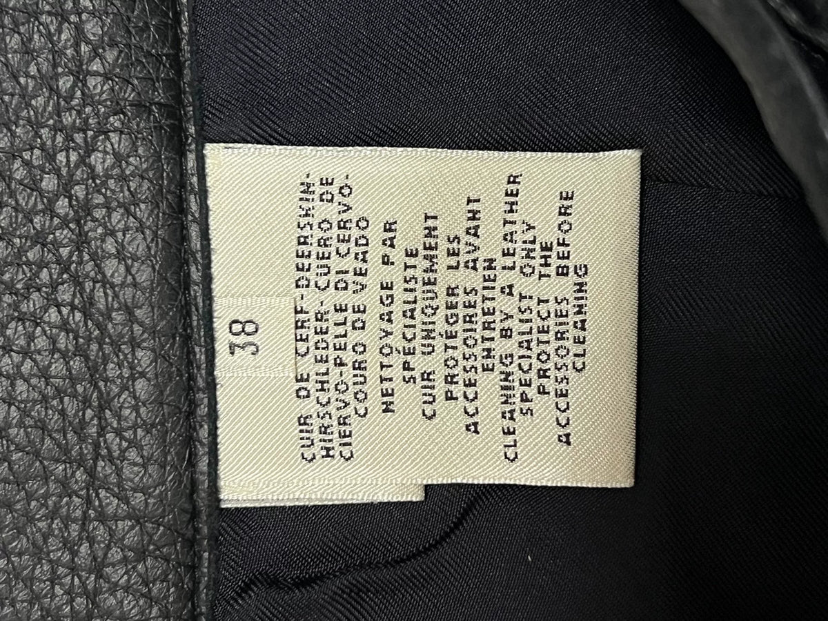 Hermes Herschel Black Leather Skirt