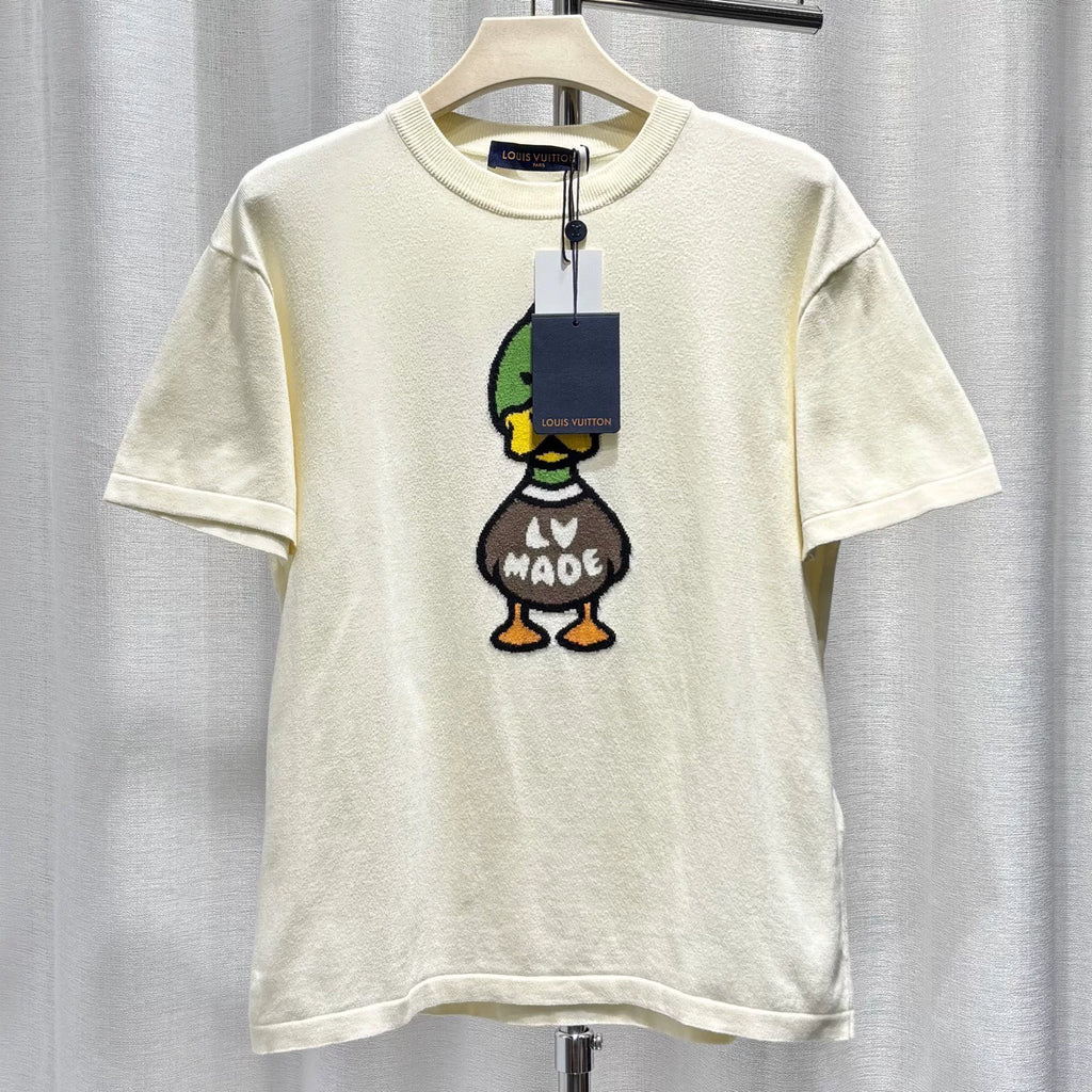 Louis Vuitton Knit X Nigo2 Cotton Beige Short Sleeve T-Shirt