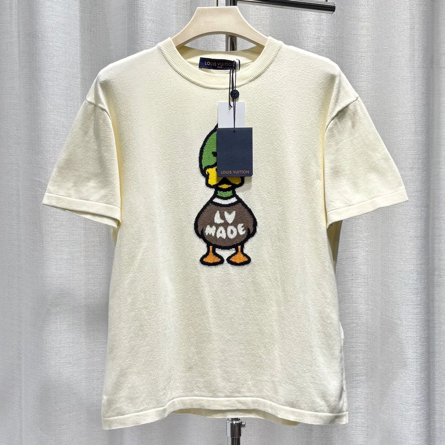 Louis Vuitton Knit X Nigo2 Cotton Beige Short Sleeve T-Shirt