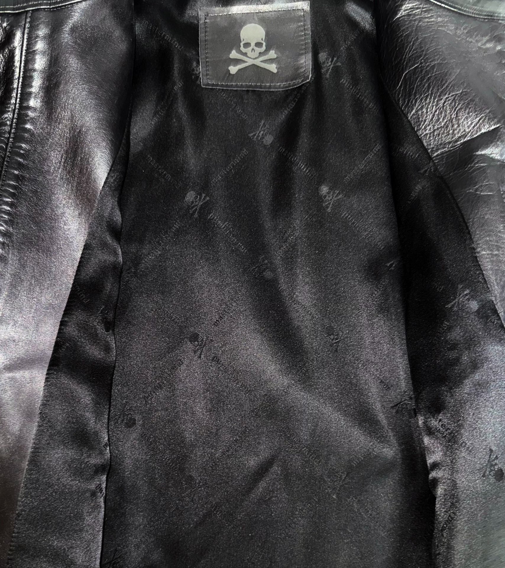 Mastermind Japan Embroidered Skull Leather Logo Jacket