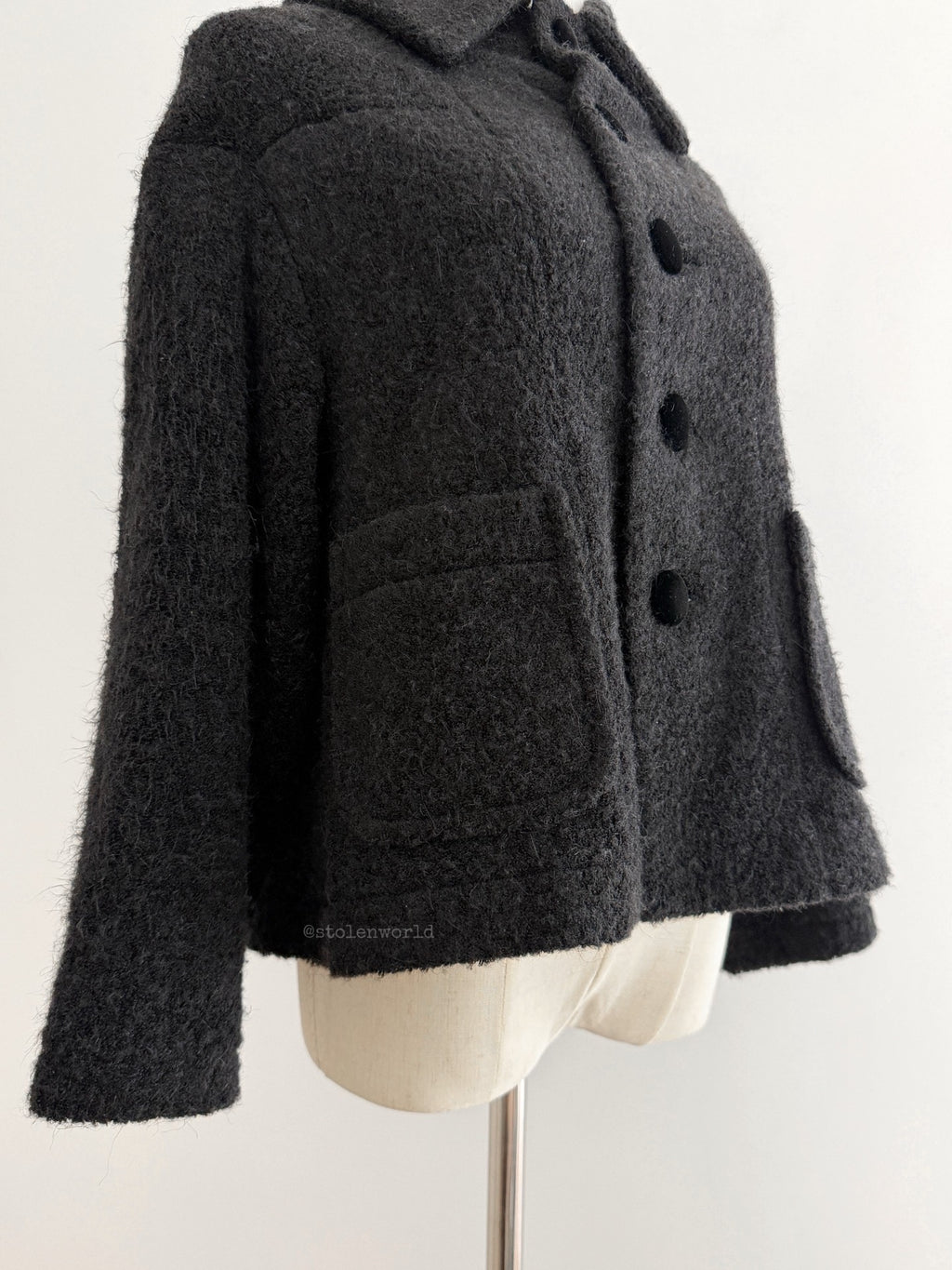 Comme Des Garcons Black Faux Fur Jacket - Devines