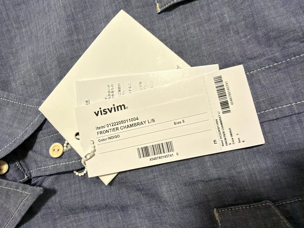 visvim SS22 Indigo Cotton Silk Washed Workwear Shirt