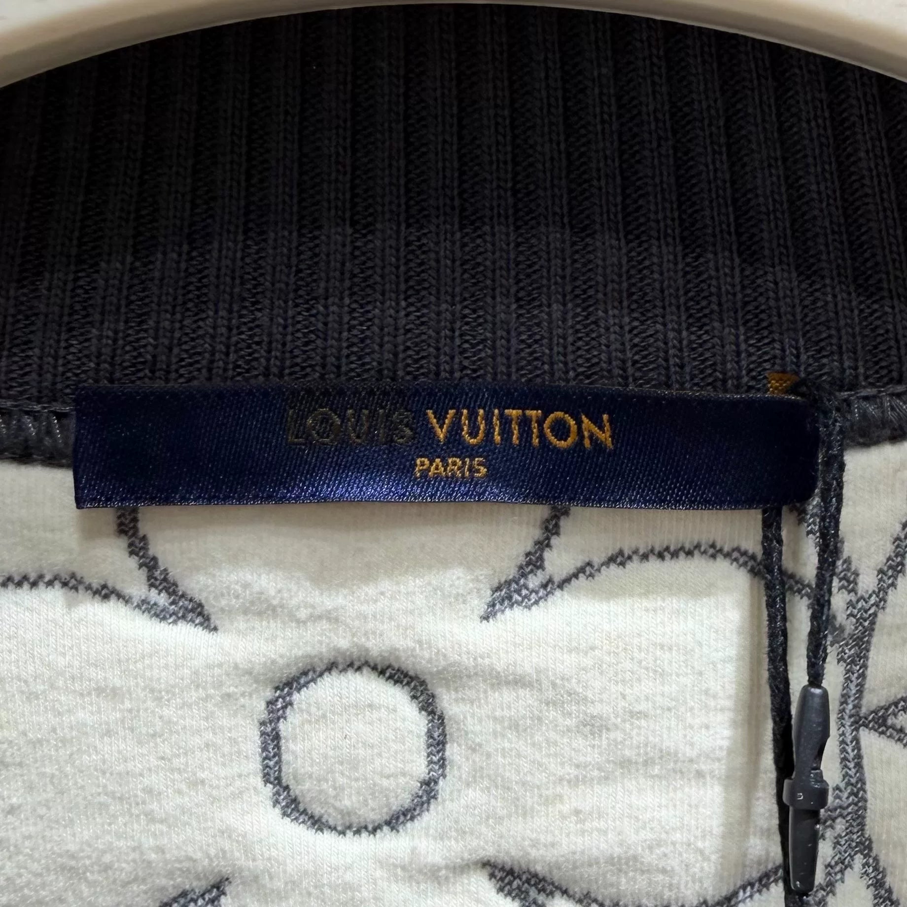 Louis Vuitton Long Sleeve Three-Flower All-Over Logo Print Zip Cotton Gray Jacket